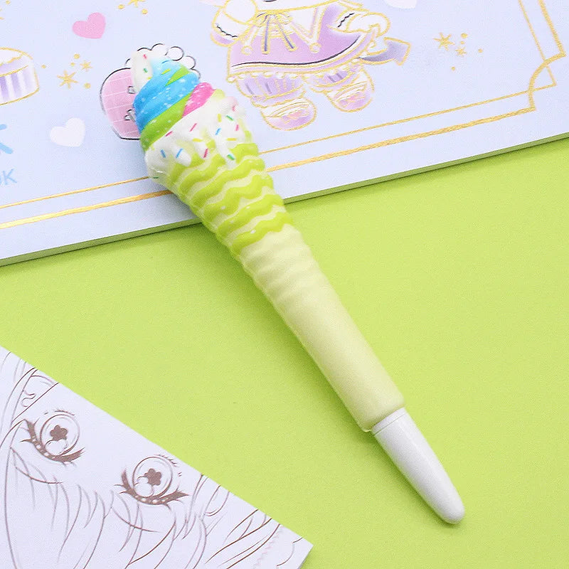 Kawaii Squishy Gel Pens – Cute Animal and Fruit-Shaped Stress Relief Pens for School and Office Supplies