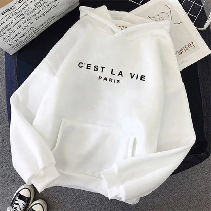Women's Casual Print Loose Hoodie – Spring Long-Sleeve Harajuku Pullover Sweatshirt, Streetwear Style