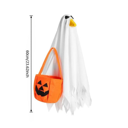 Halloween Goose Costume Set - Porch Goose Outfit with Hat, Ghost Costume & Pumpkin Basket Decoration