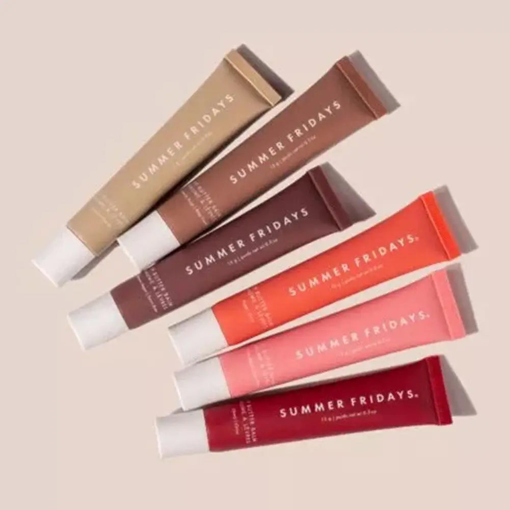 Summer Fridays Vanilla Beige Lip Balm Set – Moisturizing Lip Gloss & Transparent Lipstick with Soft Tube & Mirror