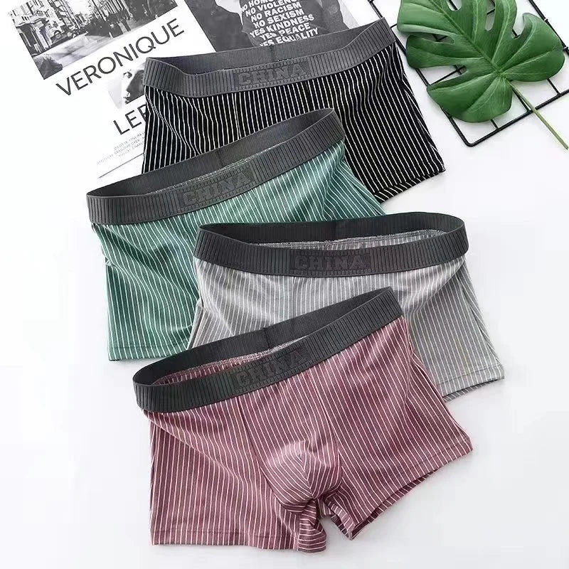 Men’s Cotton Boxer Shorts – Sexy U-Convex Underwear Panties, Comfortable Male Underpants with Free Shipping