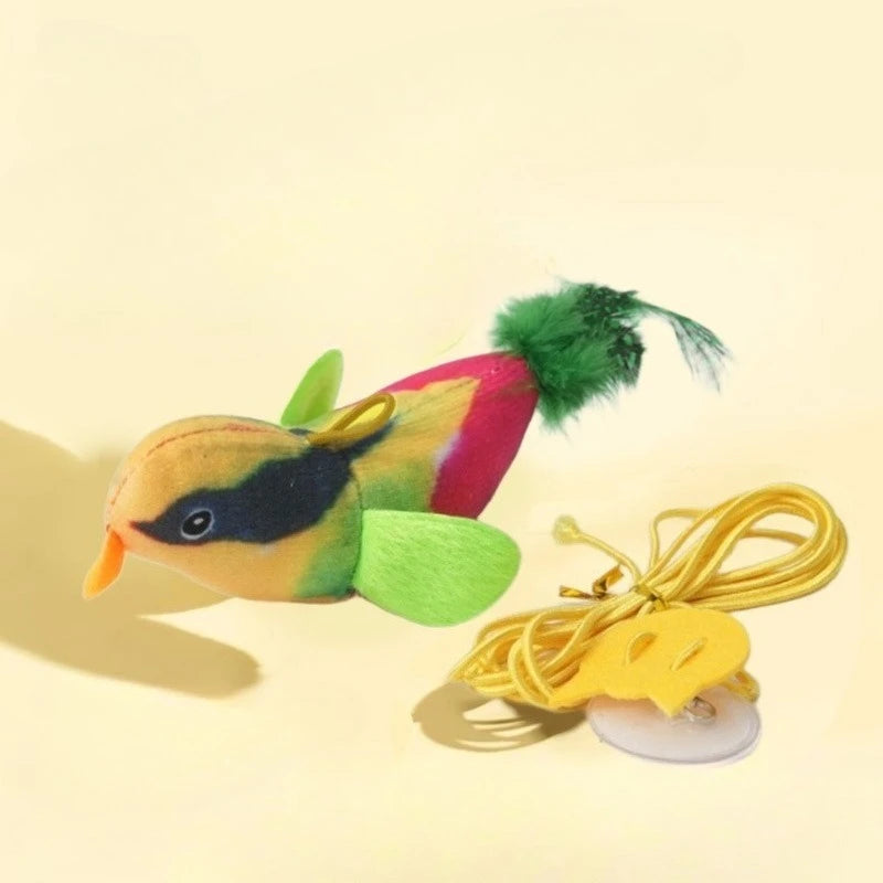 Interactive Bird Cat Toy - Sounding Catnip Teaser Toy for Indoor Cats, Wall Hanging Chasing & Play Activity
