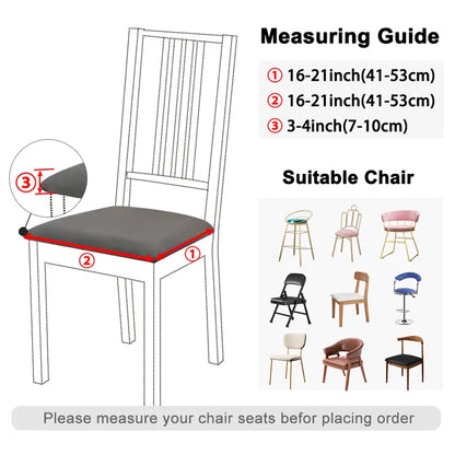 Waterproof Dining Room Chair Cover - Spandex Seat Covers in 13 Solid Colors - Removable, Washable, Elastic Cushion Covers for Home and Hotel