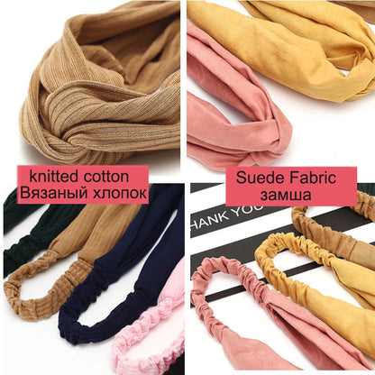 Women Cross Top Knot Headband – Elastic Soft Solid Color Hair Bands, Twisted Knotted Headwrap, Hair Accessories for Girls