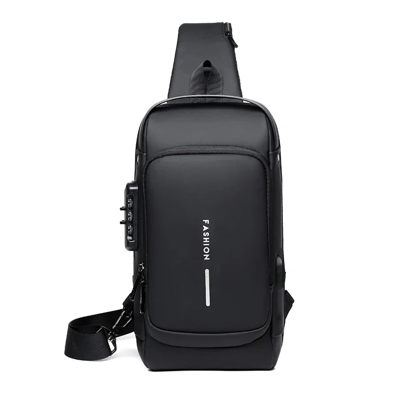 Designer Multifunction Anti-Theft USB Shoulder Bag – Travel Crossbody Messenger Sling Chest Bag for Men, Luxury Brand