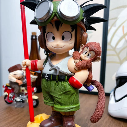 Dragon Ball Kid Goku PVC Figure - Flying Nimbus Cloud & Power Pole Anime Statue for Desk Decoration and Collectible Gifts