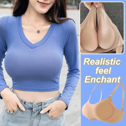 Women's Silicone Breast Prosthesis Bra - Oversized Padded Cosplay Lingerie Bralette for Everyday Wear