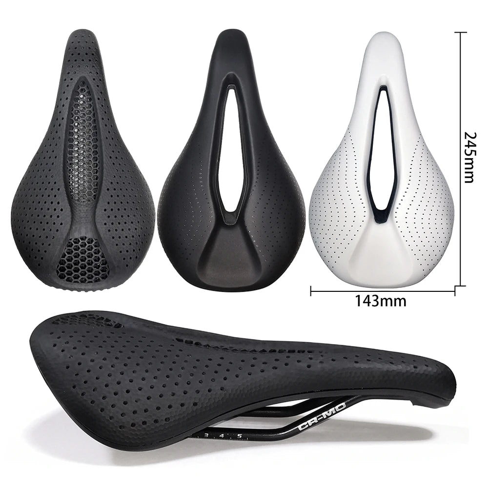 Road Bicycle Saddle - Hollow Gel 3D Printed Comfortable Cushion Seat for Cycling Sports & Road Bikes