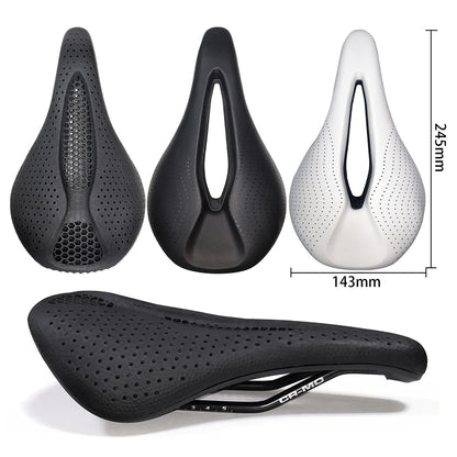 Road Bicycle Saddle - Hollow Gel 3D Printed Comfortable Cushion Seat for Cycling Sports & Road Bikes