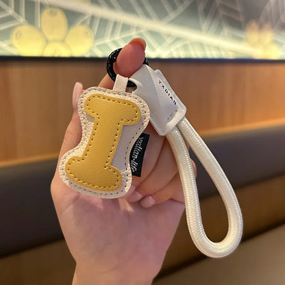 A-Z Leather Initial Keychain - Braided Wristband Pendant for Men & Women, Car, Bag & Phone Case Charm