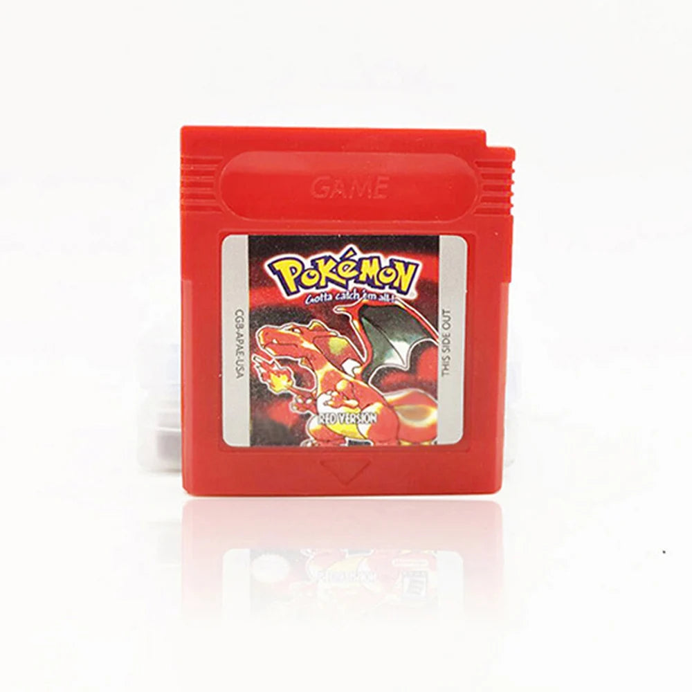 Pokémon GBC 16-Bit Game Cartridges – Red, Blue, Crystal, Gold, Silver, Green & Yellow for Game Boy Color