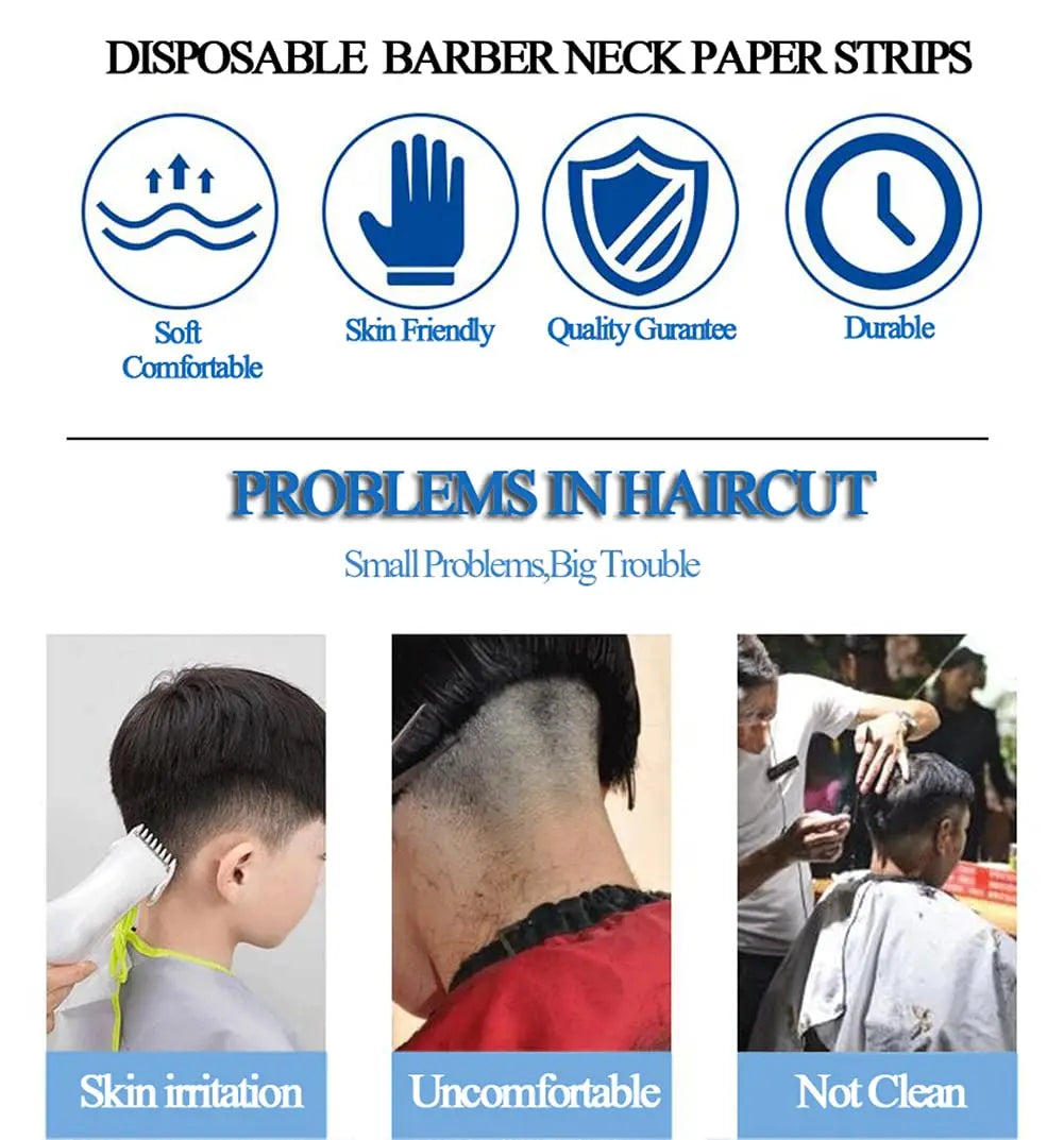 Salon Professional Neck Paper: Black Barber Hairdresser Roll for Cutting and Dressing - Hairdressing Collar Accessory for Necks Covering