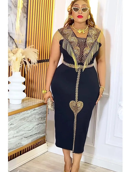 Plus Size African Party Dress - Elegant Dashiki Ankara Wedding Evening Gown
