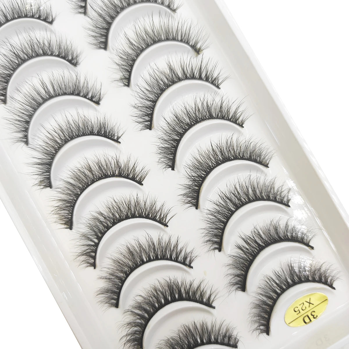 10 Pairs 3D Mink False Eyelashes – Soft Natural Cross Messy Dense Lash Extensions Makeup
