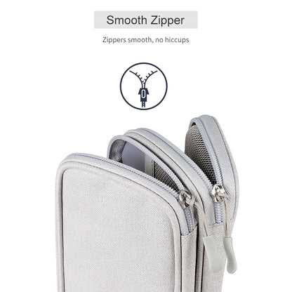 Waterproof Data Cable Storage Bag: Portable Travel Organizer with Double Layers - Carry Case for Cable Cord, USB Charger