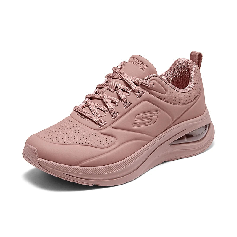 Skechers Women's Running Shoes - Leather Lace-Up Outdoor Sneakers, Anti-Skid Sports Tennis & Lightweight Walking Shoes