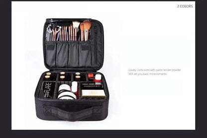 New Waterproof Makeup Bag for Women – Travel Cosmetic Case with Beauty Brush Storage & Embroidery Tool Organizer