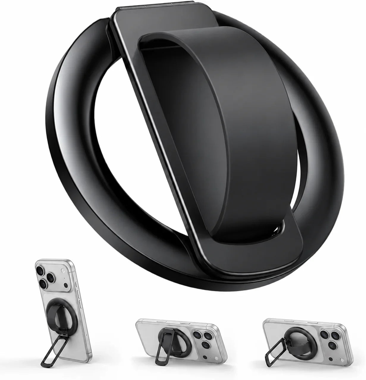 Silicone Magnetic Phone Ring Holder - MagSafe Rotatable Wristband Stand & Grip
