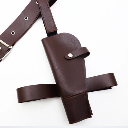 Ancient Tombs Lara Gun Holster Belt – Women’s Western Denim Cosplay Belt for Role-Playing & Costume Guns Holder