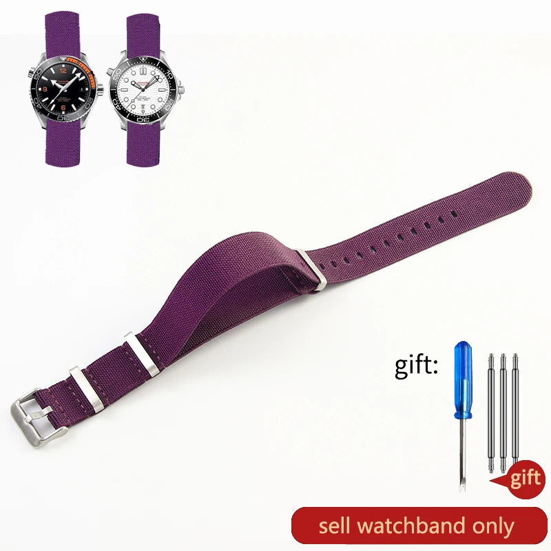 60's French Army Nylon Watch Strap - Woven Military Watch Band for Rolex, Seiko, Tudor & Omega