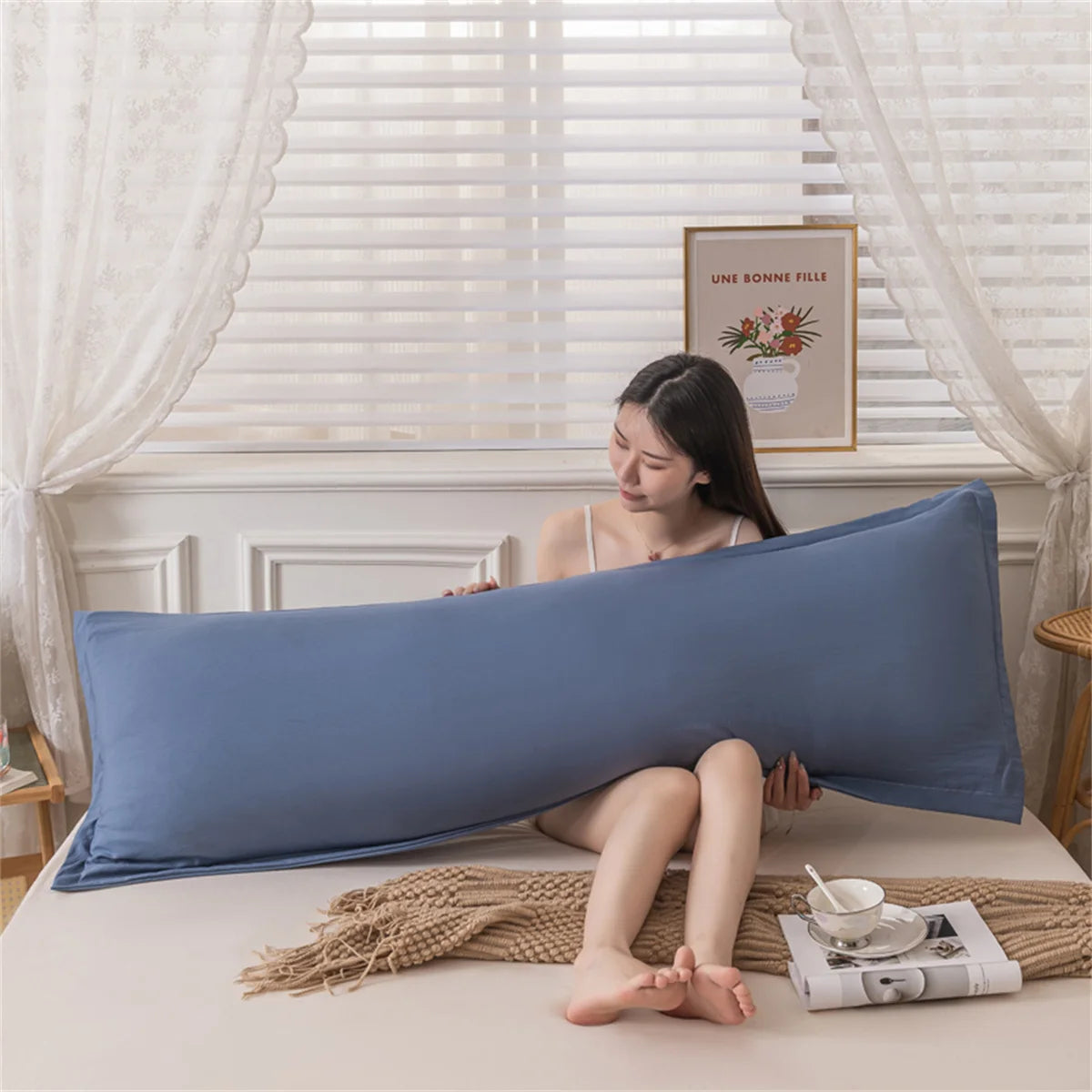 Skin-Friendly Couple Pillowcase – Cozy Polyester Hugging Pillow Cover, Large 120/150/180cm