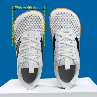 Men’s Wide Fit Barefoot Shoes - Breathable Mesh Anti-Slip Hiking Loafers