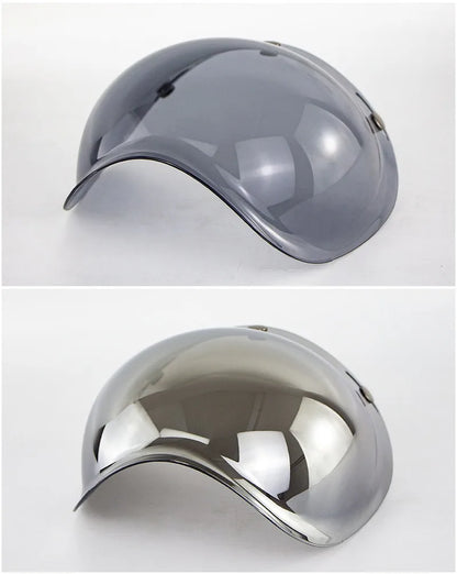 Motorcycle Helmet Bubble Visor – Anti-Fog UV Protection HD Lens for Retro Open Face Helmets