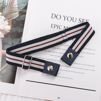 Elastic Buckle-Free Canvas Belt for Women – Stretch Waist Belt for Jeans & Pants, Invisible Lazy Belt