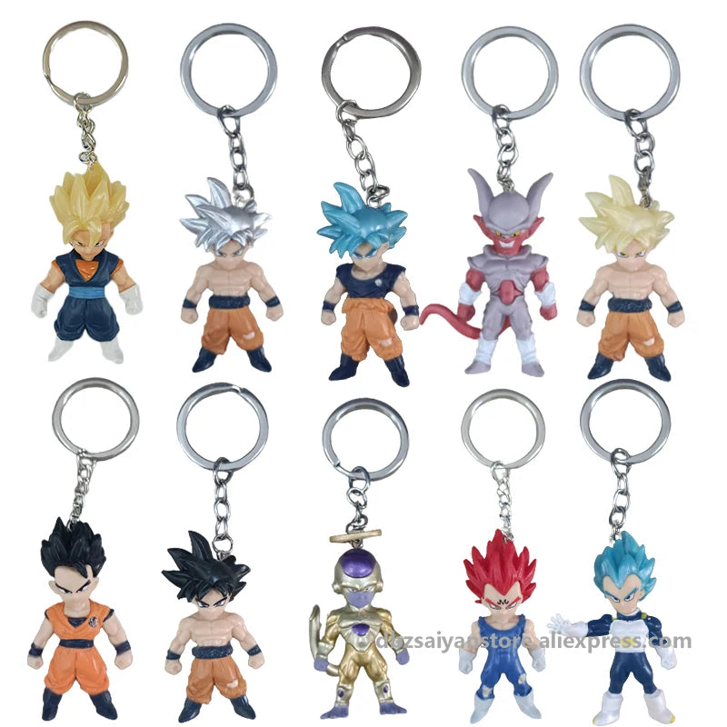 Dragon Ball Blind Box Figures — Super Saiyan Goku & Vegeta PVC Keychain Anime Toys for Kids’ Gifts & Collection