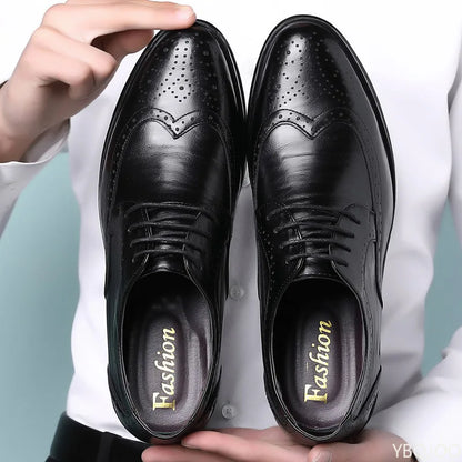 Men’s Pointed Toe Formal Shoes - Comfortable Low-Cut Office, Wedding and Daily Dress Shoes Large Size