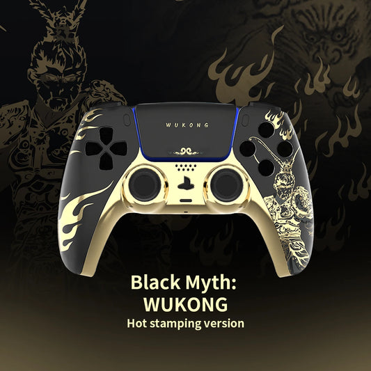 PS5 Controller Case — Limited Edition Gold Wukong Touchpad Front & Backplate Replacement Cover for BDM-010 Gamepad