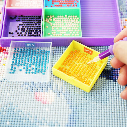 6-Grid Diamond Painting Accessory Tray Kit – Large Capacity Plate for Nail Art, Beading, and Cross Stitch