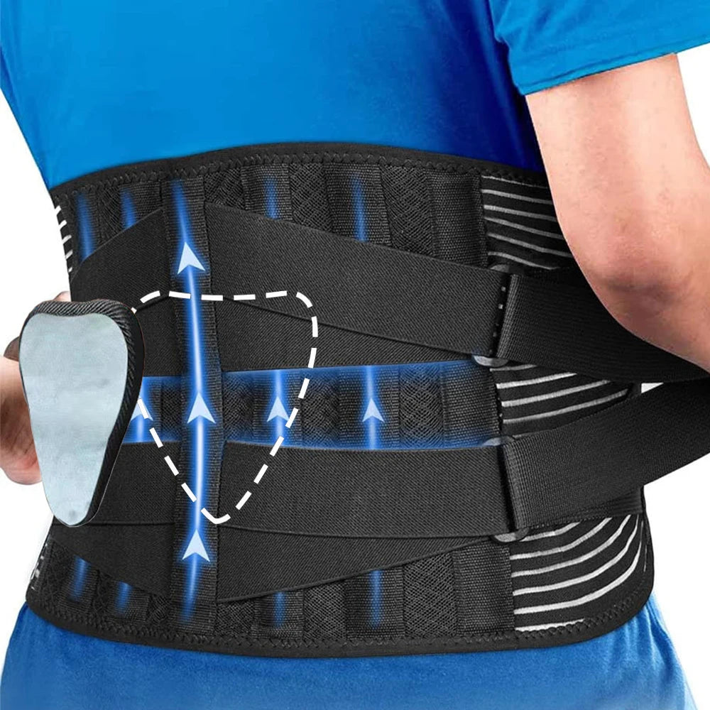 Double Pull Lumbar Support Belt — Orthopedic Waist Corset for Men & Women | Spine Decompression, Back Pain Relief & Waist Trainer Brace