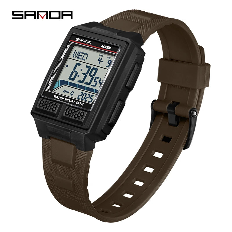 SANDA 2212 Men’s Digital Sports Watch - Multifunction Alarm, Luminous, Waterproof & Shockproof Wristwatch