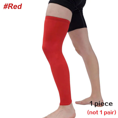 Full Leg Compression Sleeve Sport Knee Sleeve with Anti-Slip Silicone Strips for Running, Basketball & Football Support Gear