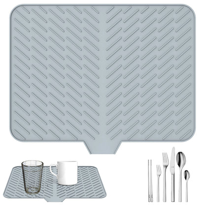 Ultra Absorbent Silicone Dish Drying Mat | Non-Slip, Fast Drying, Heat Resistant & Foldable Pad