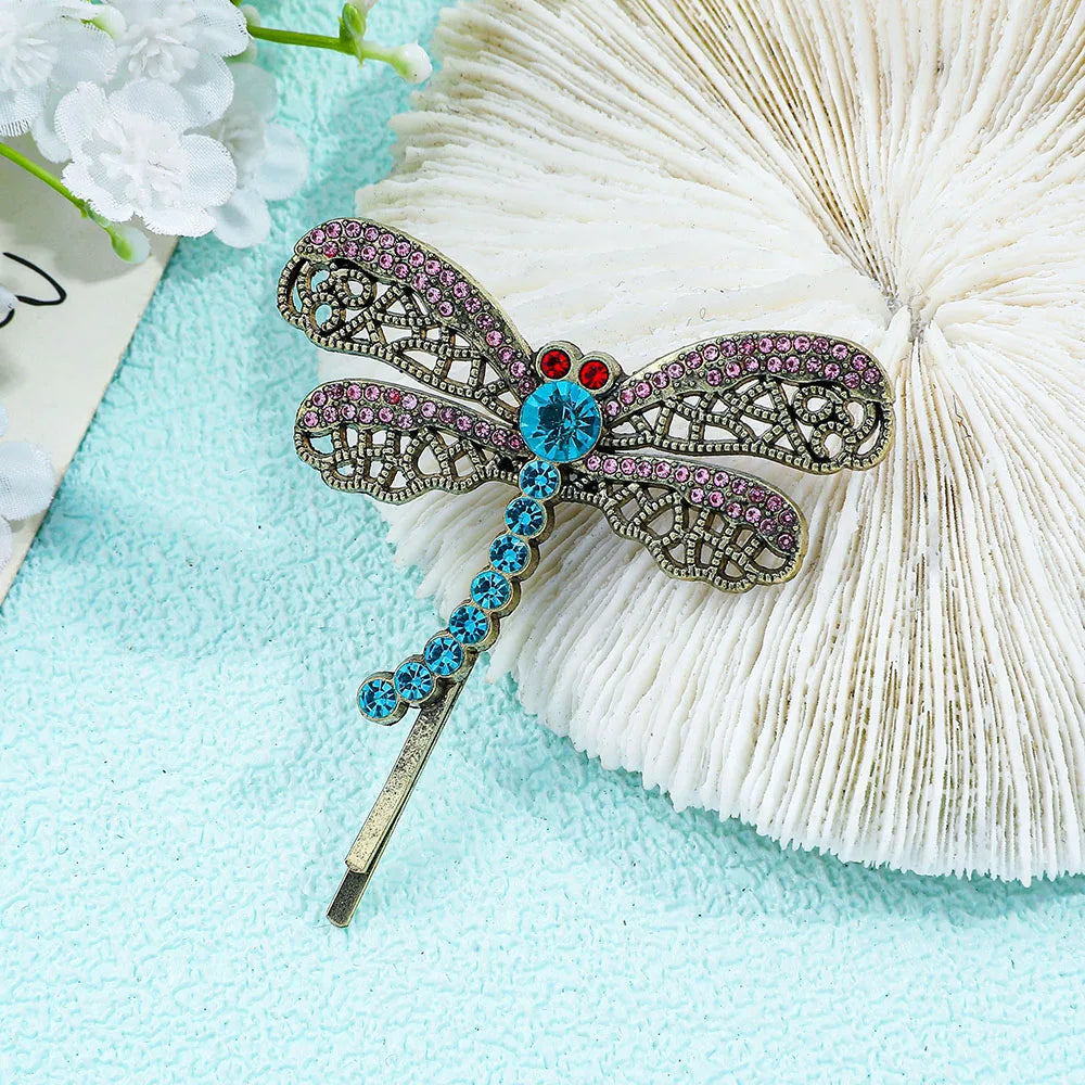 Cartoon Dragonfly Hair Clips - Fashionable Metal Hairpins and Barrettes for Women and Gifts