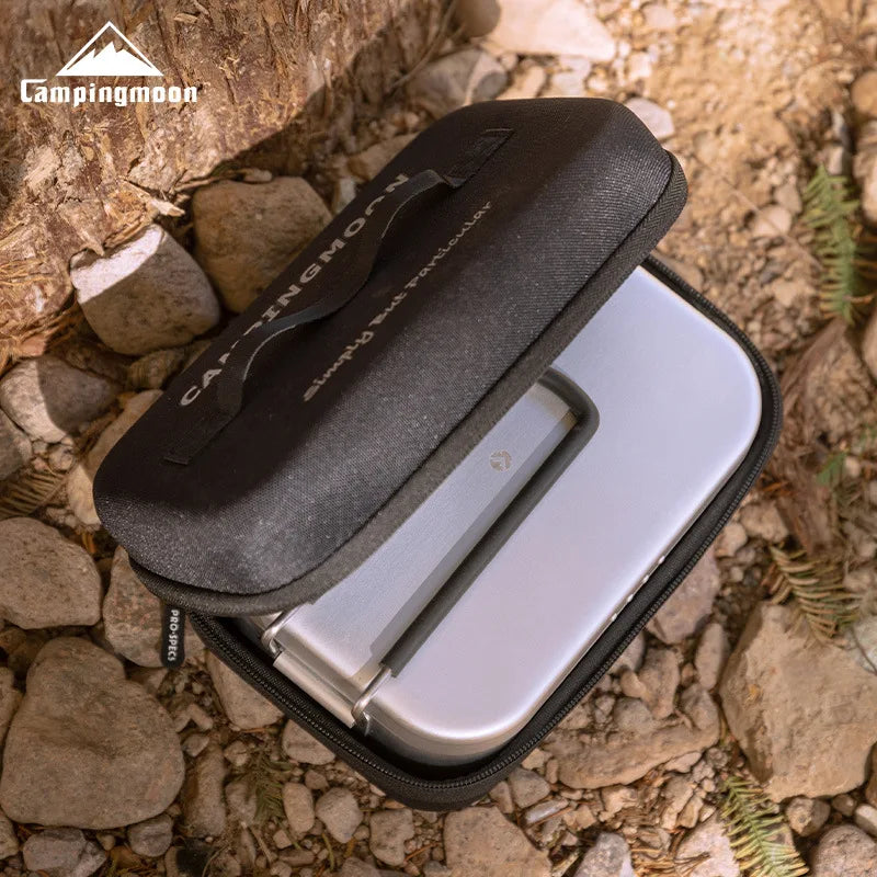 CAMPINGMOON Insulated Lunch Bag - Square EVA Impact-Resistant Outdoor Picnic Bento Storage Bag