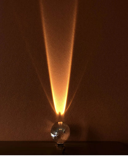 Italian Designer LED Table Lamp – Crystal 'Eye of the Sky' Egg-Shaped Night Projector for Living Room & Bedroom Decor