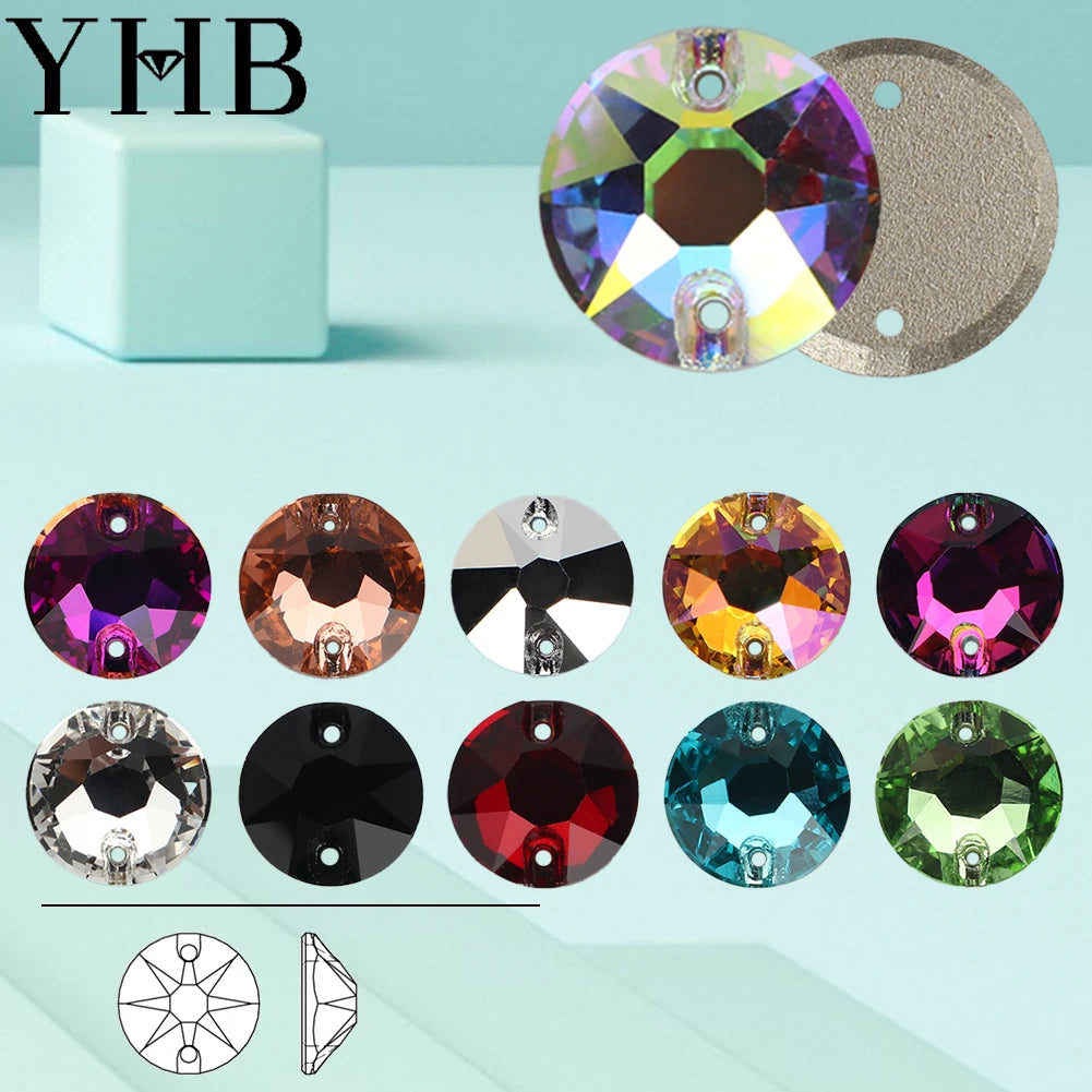 YHB XIRIUS AB Moonlight Glass Crystal — Flatback Sew-On Rhinestones for Garments, Clothes & Bags