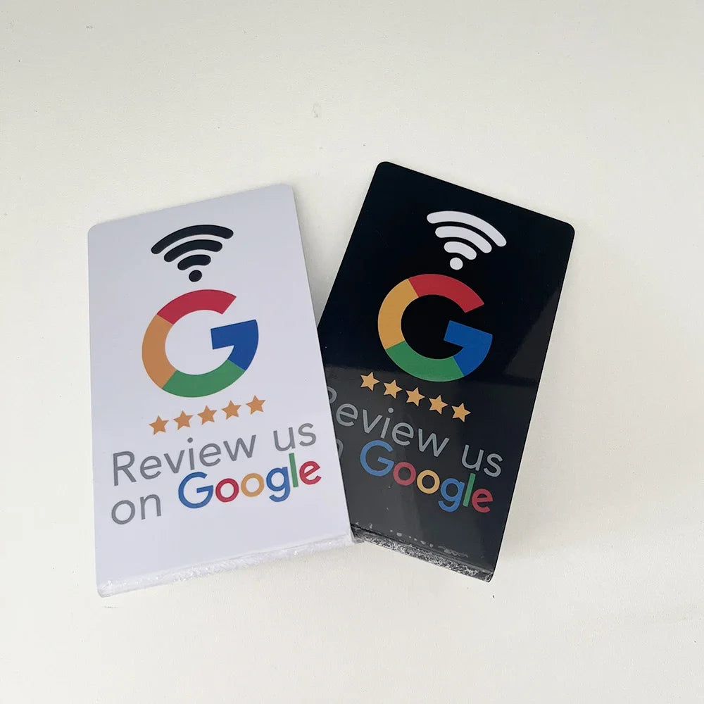 Programmable NFC Google Review Card - 13.56MHz Standing Display for Business Reviews
