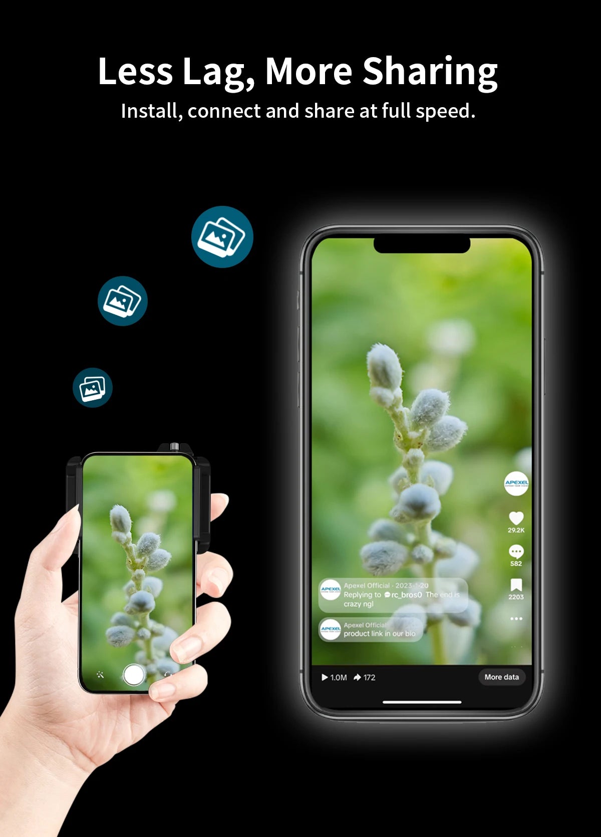 APEXEL 10-20X Zoom HD Macro Lens – Micro Phone Camera Lens for iPhone, Samsung & All Smartphones Eye Macro Photography
