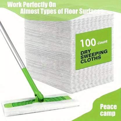 30/200 Pcs Dust Removal Paper Cloths | Disposable Electrostatic Mop Pads for Floor & Tile Cleaning | Household Cleaning Supplies