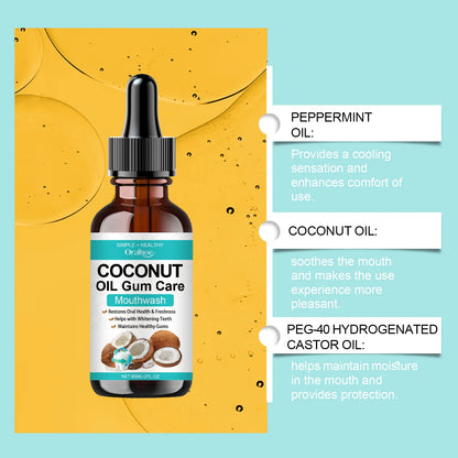 Coconut Mint Oil Pulling Mouthwash - Alcohol-Free Oral Care for Fresh Breath, Tooth Stain Care, and Daily Hygiene