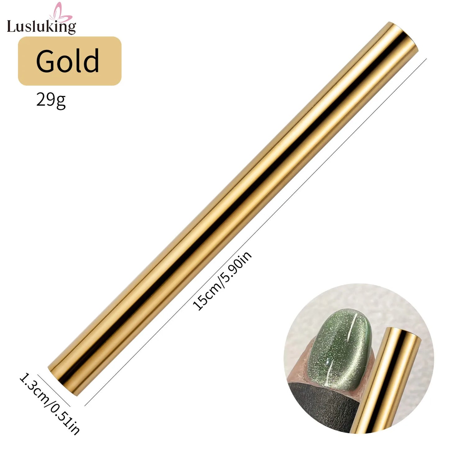 Cat Eye Nail Magnetic Stick – Cylindrical Magnet for UV Gel Polish Snowlight Glitter Manicure Design