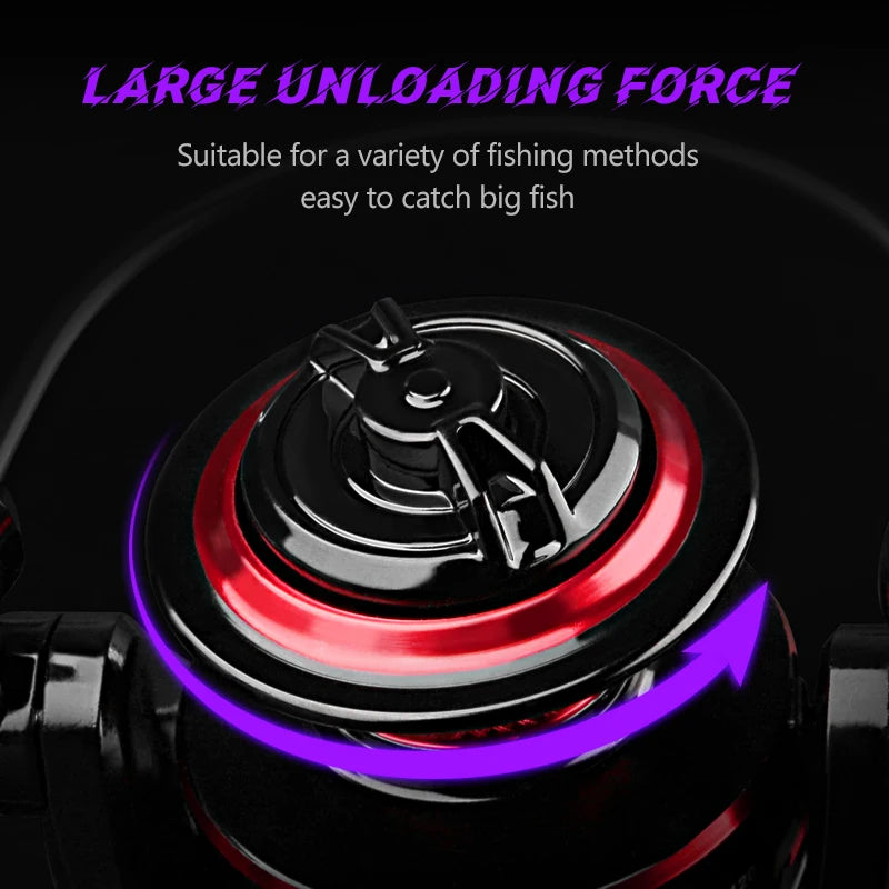 DEUKIO Fishing Reel: 2000-7000 Max Drag 12KG Spinning Reels with Metal Spool - carretilhas de pesca for Fishing Accessories Peche