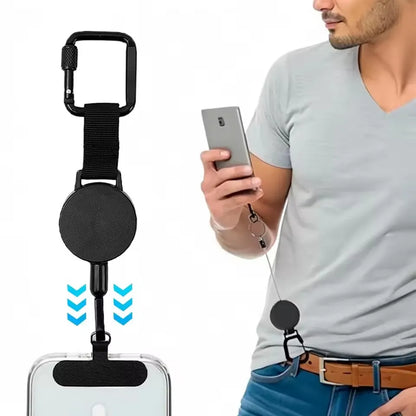 Retractable Anti-Theft Phone Lanyard Strap – Anti-Drop Safety Holder with Carabiner for Hiking, Cycling & Climbing Protection