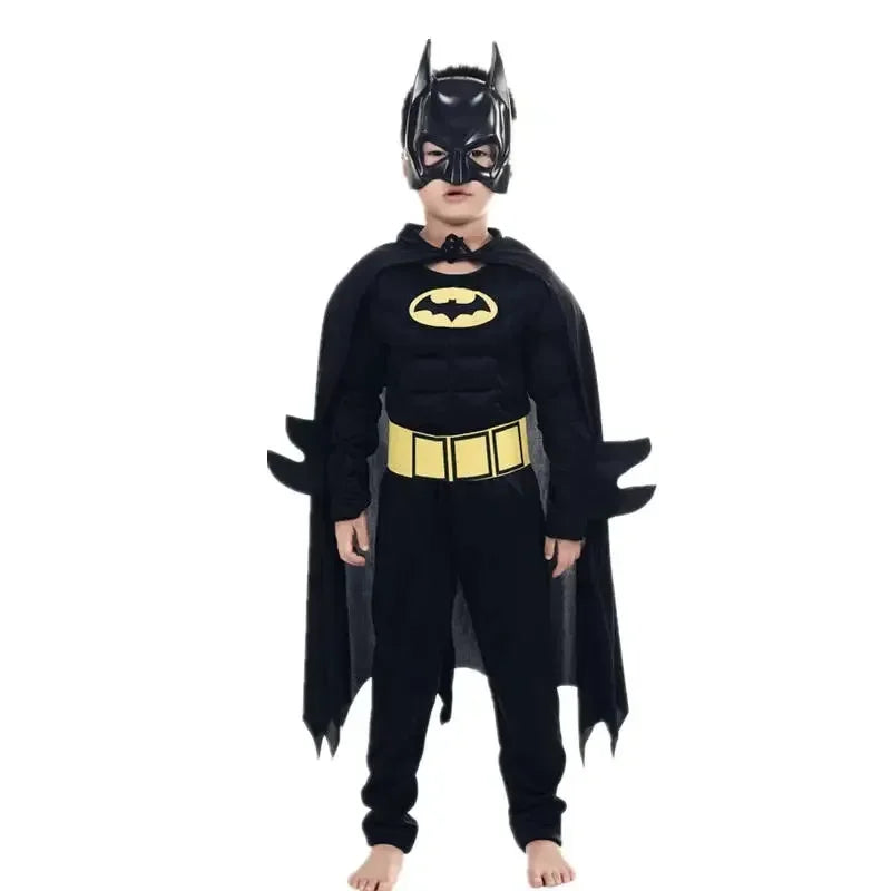 Kids Boys Muscle Superhero Costume — Movie Character Cosplay with Mask & Cloak for Halloween Party
