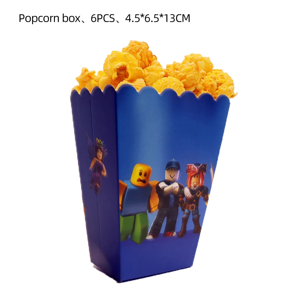 Roblox Birthday Party Supplies — Balloons, Disposable Tableware & Backdrop for Kids’ Party or Baby Shower