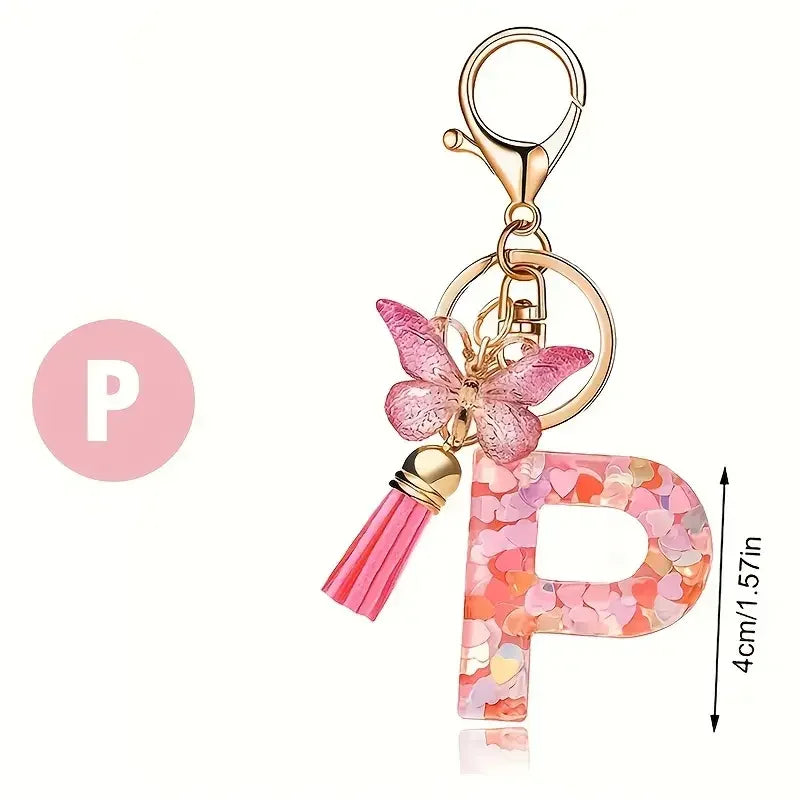 A-Z Letter Keychain - Personalized Metal Initial Pendant for Women, Car Keys & Bag Accessories